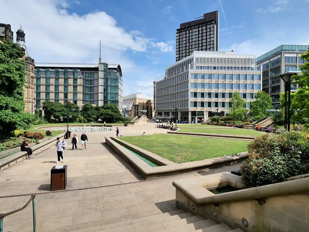 Peace Gardens in Sheffield City Centre